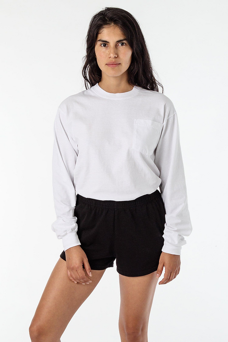 L/S Pocket Crew 6.5oz White