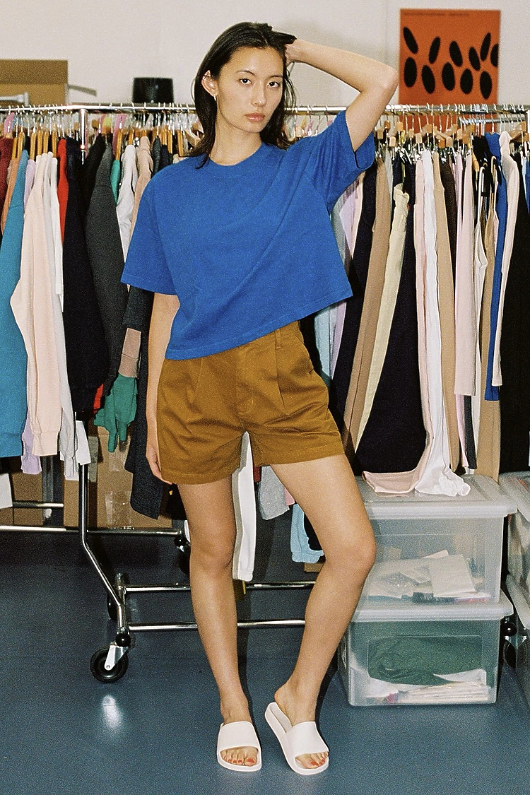 18/1 Oversize Crop Tee Cobalt Blue