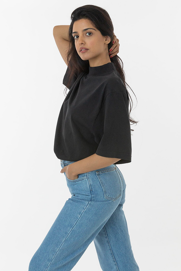 18/1 S/S Oversized Mock OFF BLACK