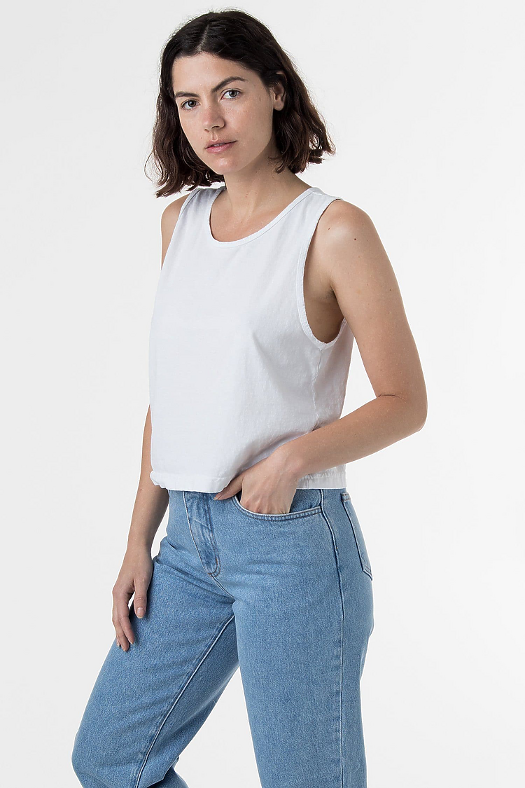 6.5 oz Garment Dye Mid-Tank White