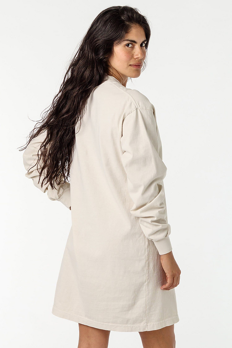 L/S Mock Neck Dress CEMENT