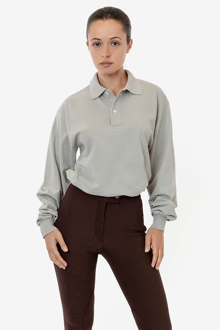 18/1 Polo Long Sleeve Silver Mist