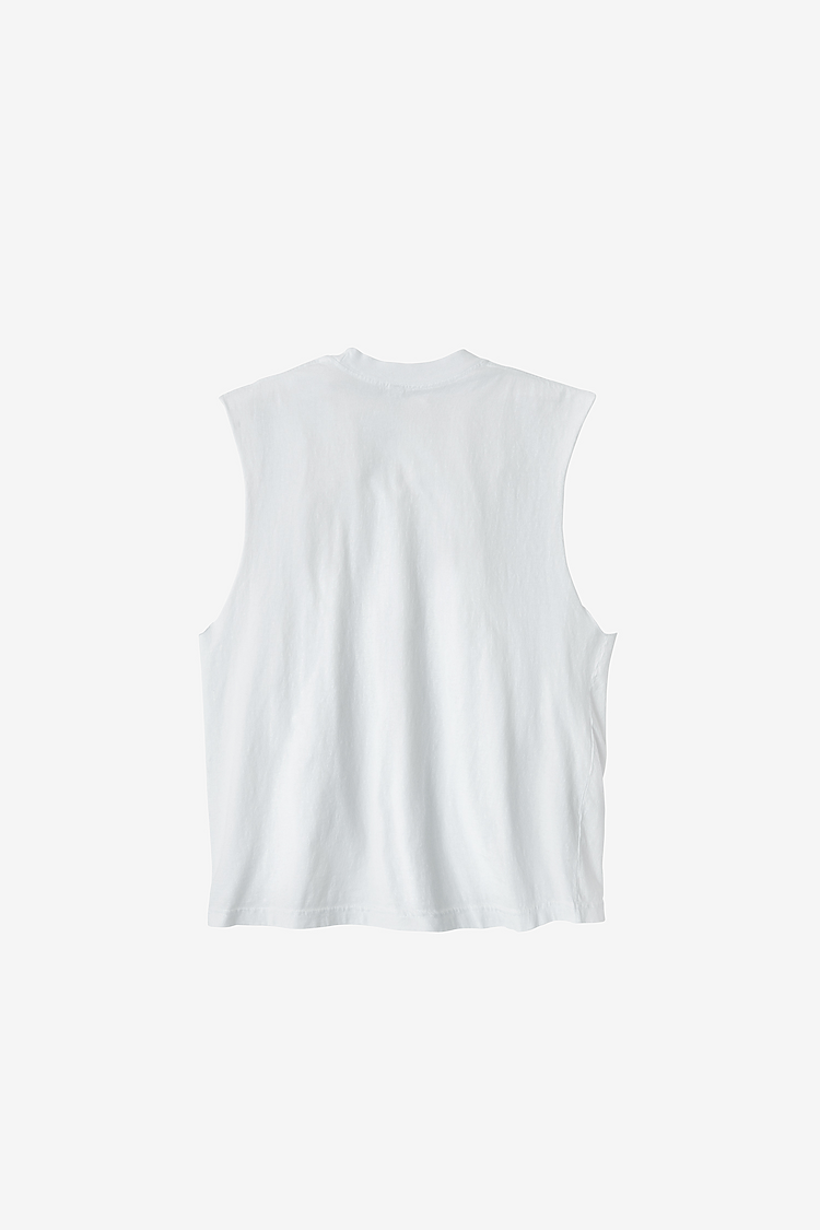 Sleeveless Tee 6.5oz White SupportIMG4