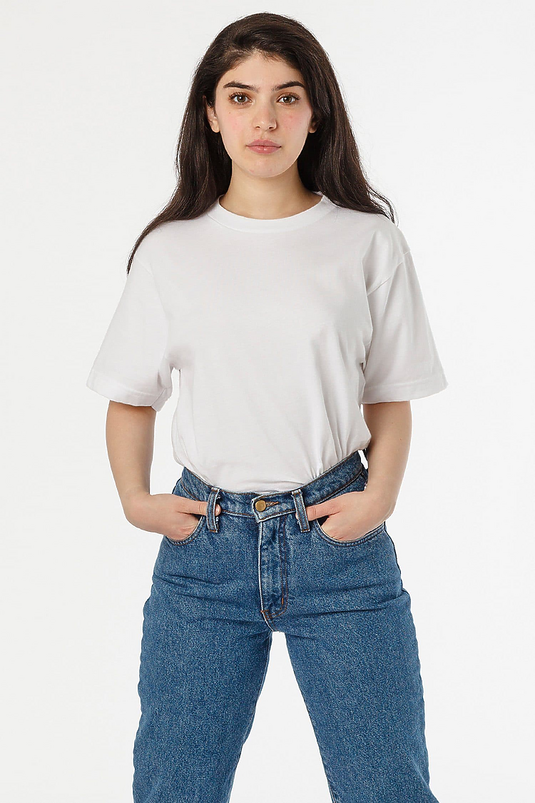 S/S Crew Neck 6.0 oz Heavy White male