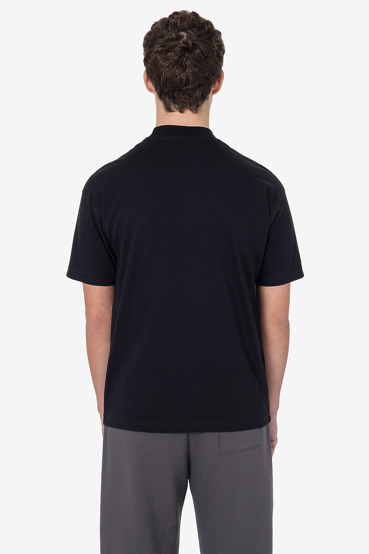 S/S Mock Crew Neck 6.0oz Heavy Black