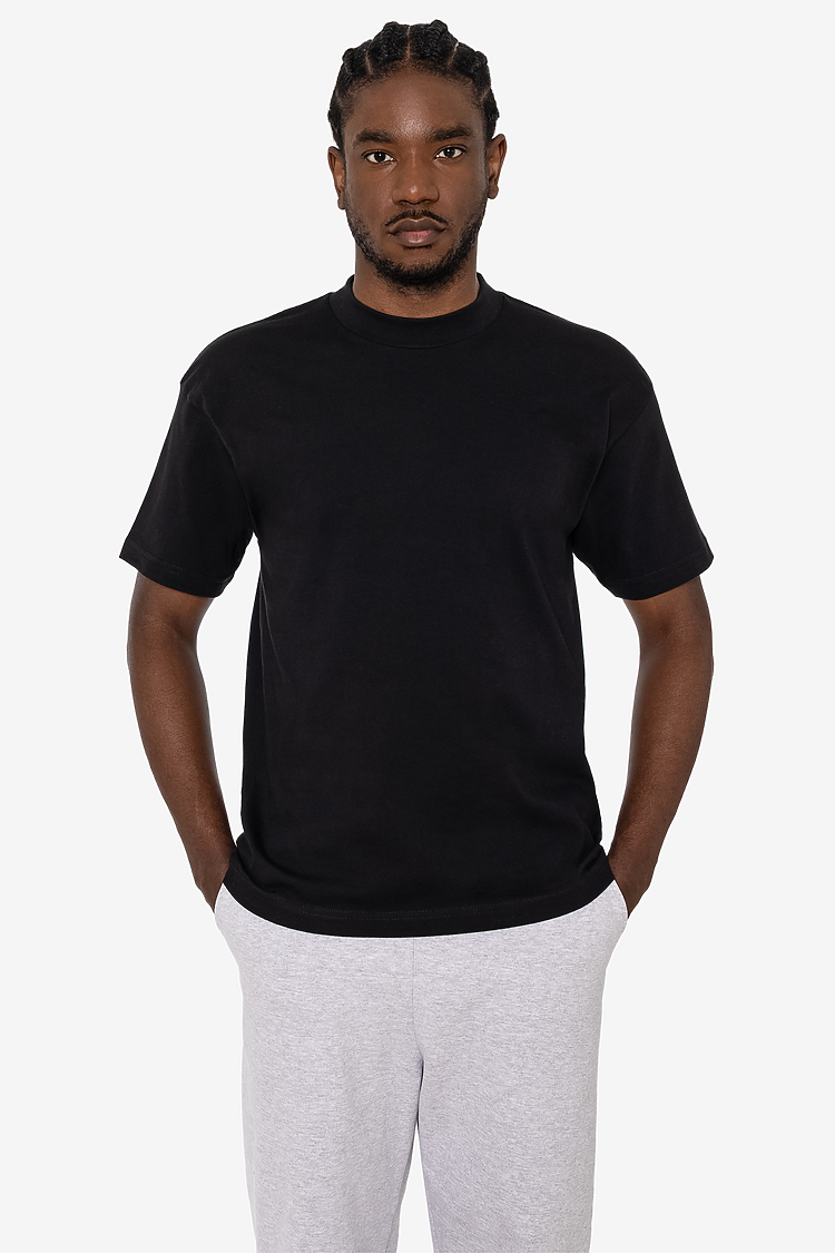 S/S Mock Crew Neck 6.0oz Heavy Black