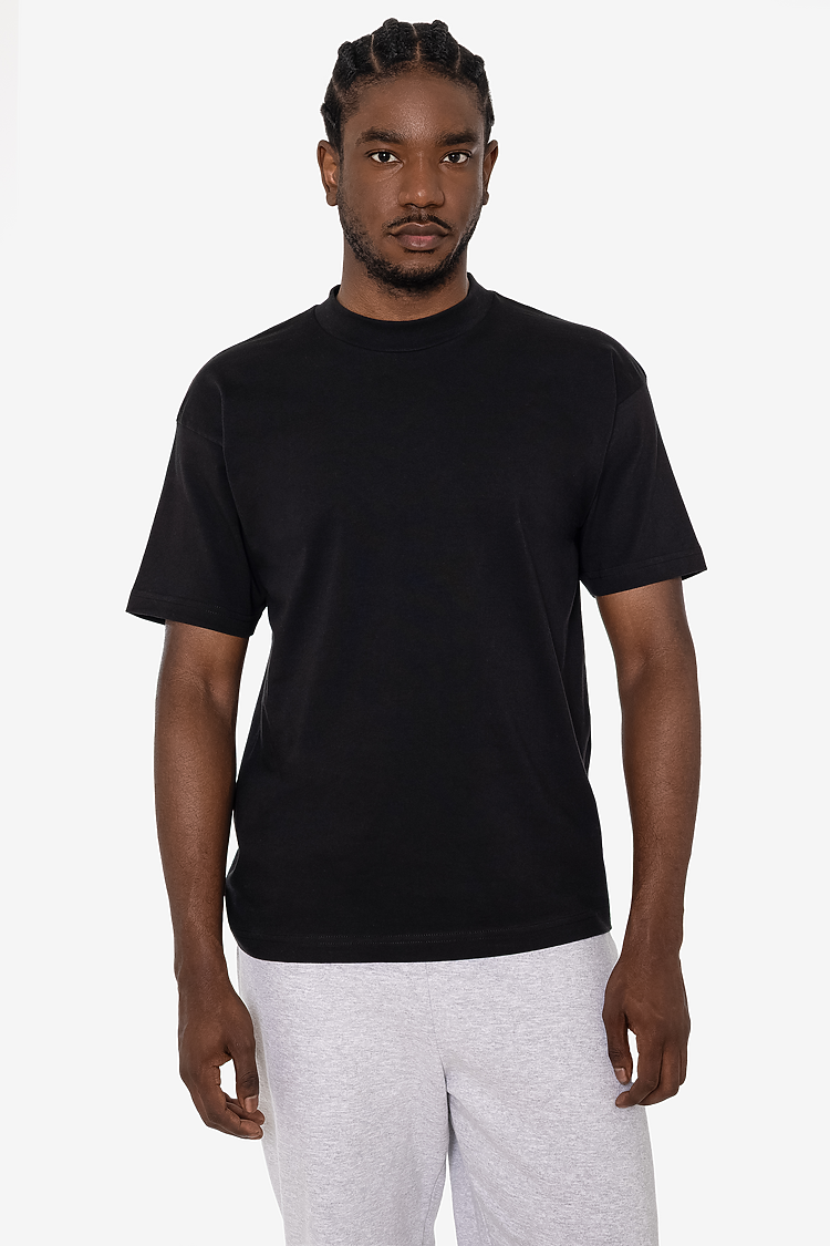 S/S Mock Crew Neck 6.0oz Heavy Black