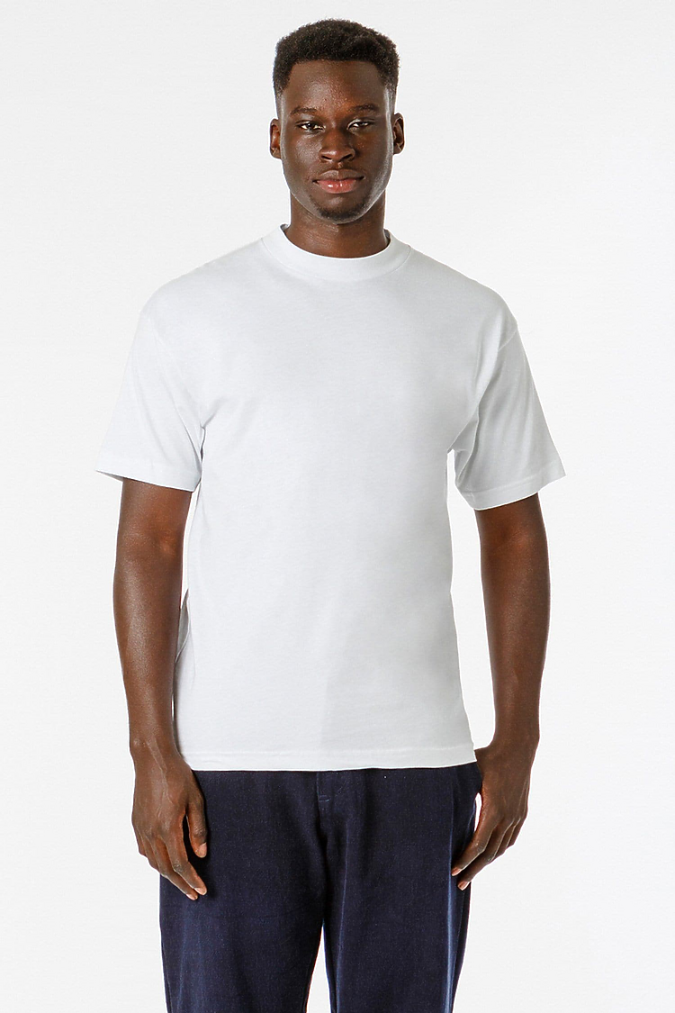 S/S Mock Crew Neck 6.0oz Heavy White