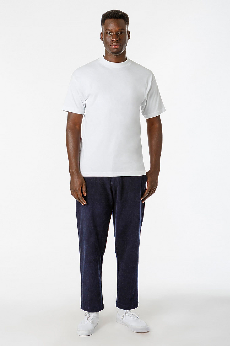 S/S Mock Crew Neck 6.0oz Heavy White