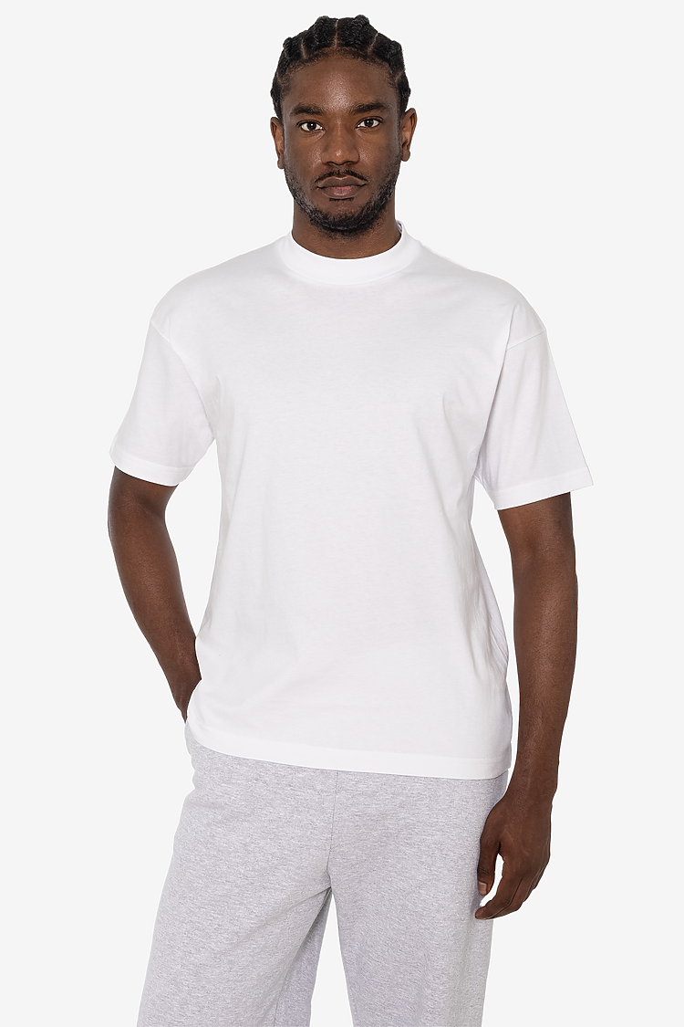 S/S Mock Crew Neck 6.0oz Heavy White SupportIMG6