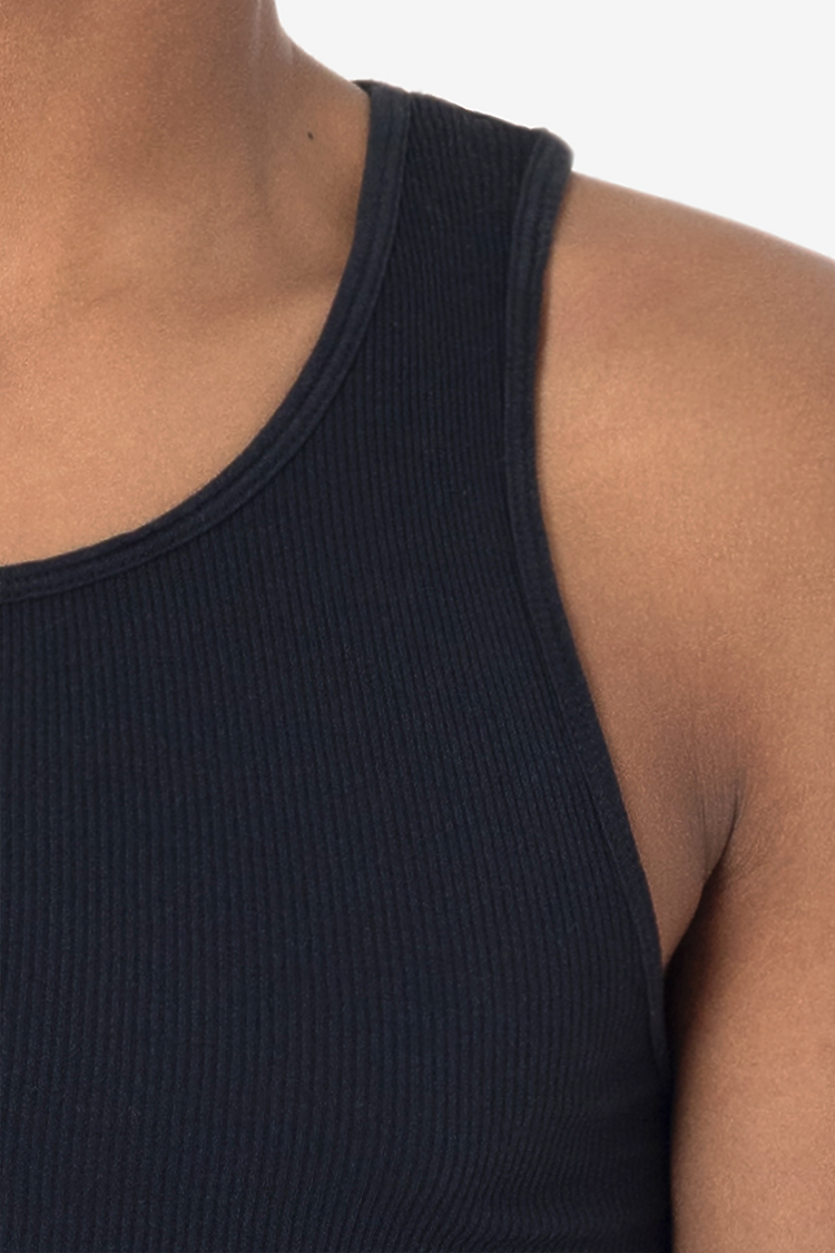 5.6oz GD 2X1 Tubular Rib Tank Black Edge