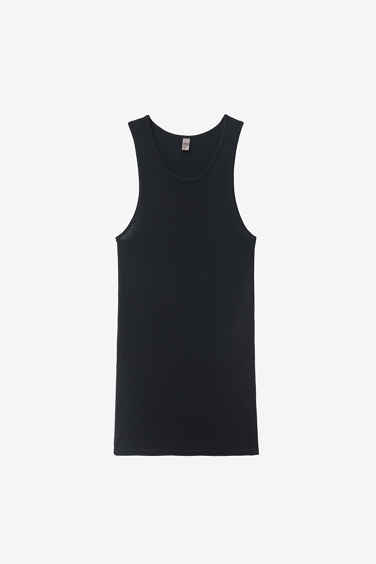 5.6oz GD 2X1 Tubular Rib Tank Black Edge
