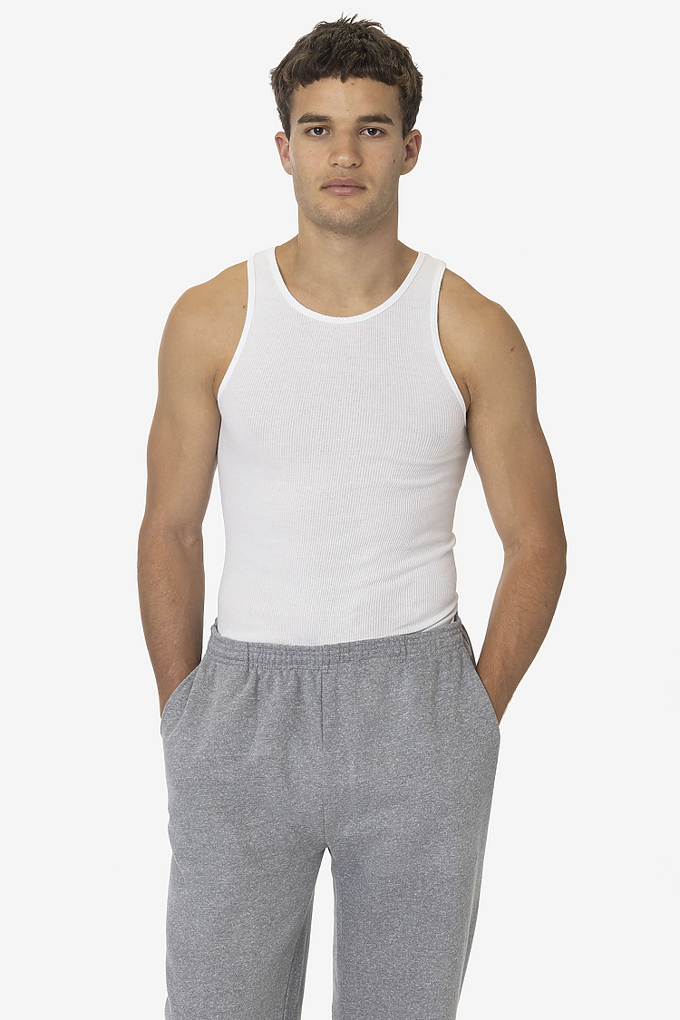 5.6oz GD 2X1 Tubular Rib Tank White