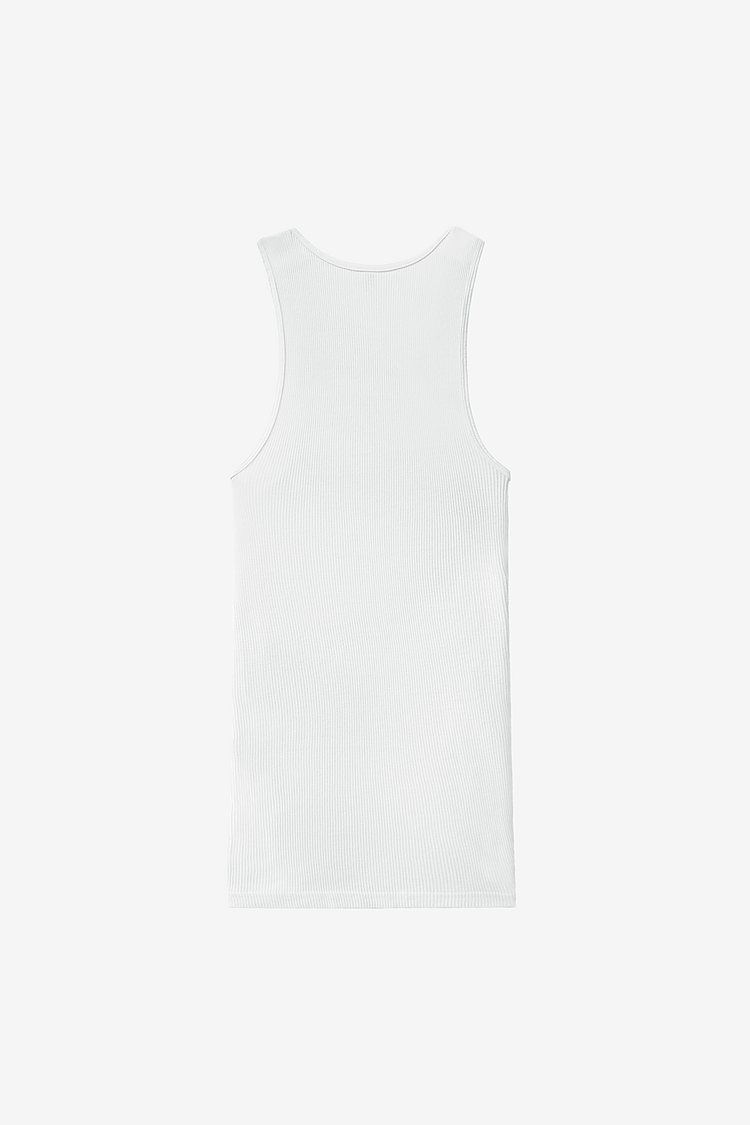 5.6oz GD 2X1 Tubular Rib Tank White
