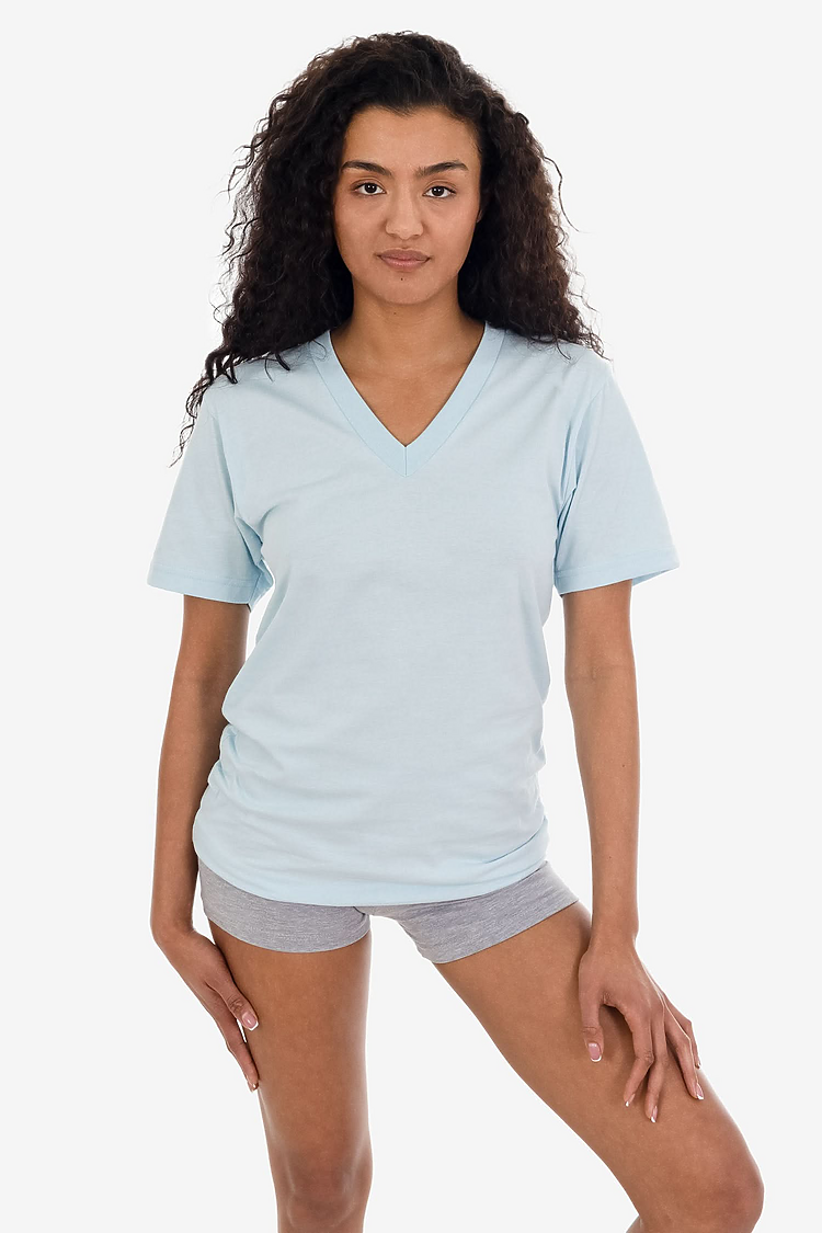 S/S Fine Jersey V-Neck 4.3 oz LIGHT BLUE