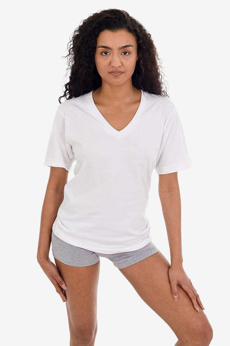 S/S Fine Jersey V-Neck 4.3 oz White