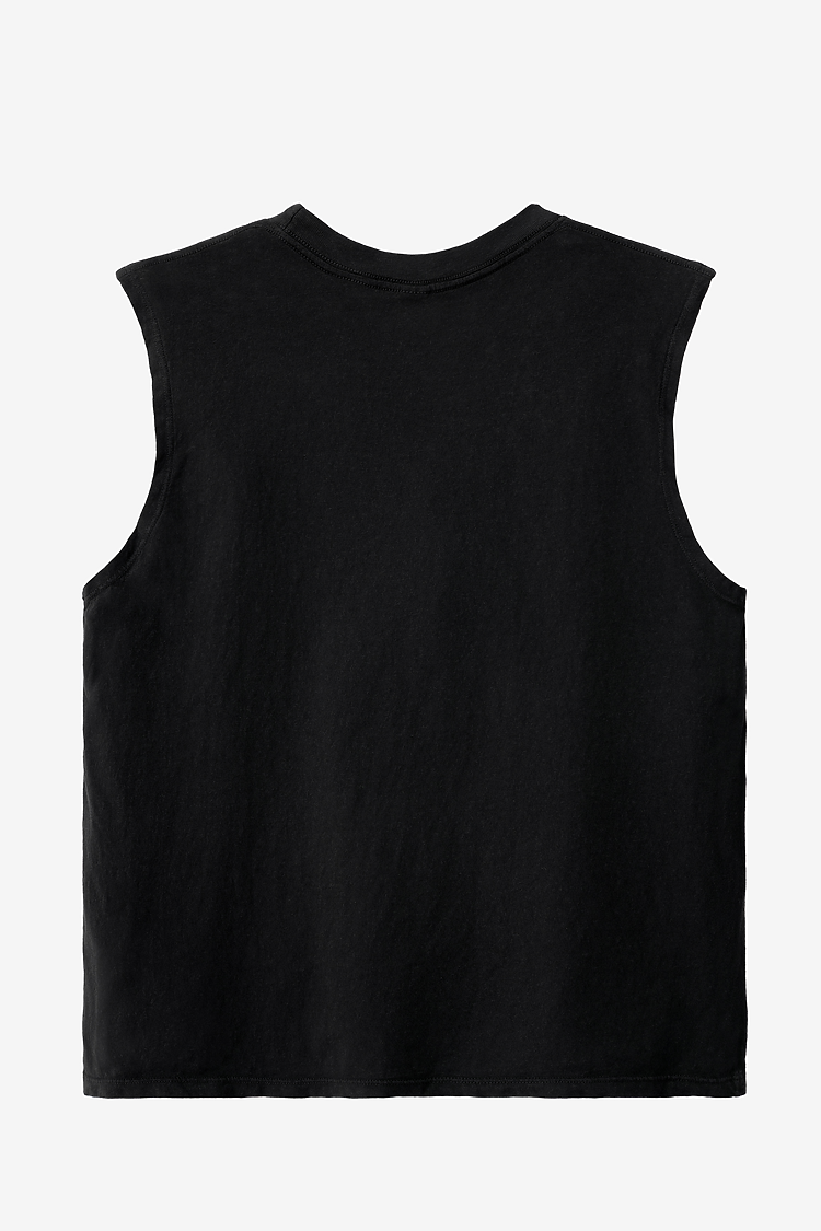 Garment Dye Muscle Tank Black