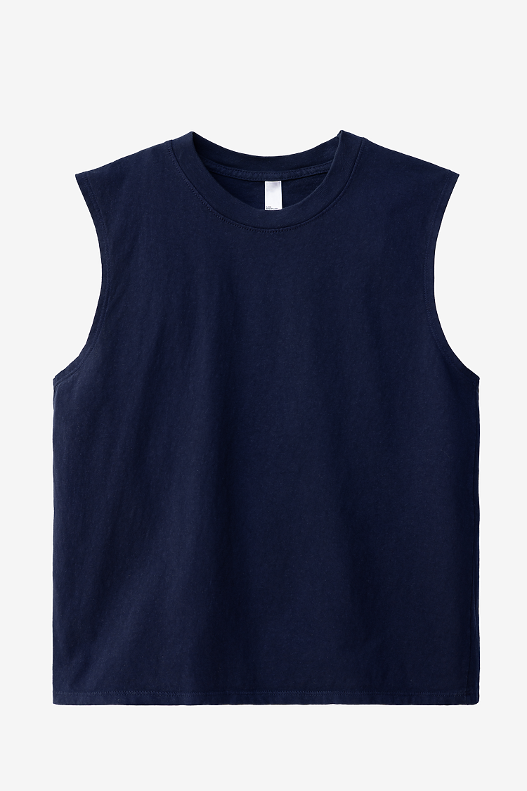 Garment Dye Muscle Tank NAVY FLAT