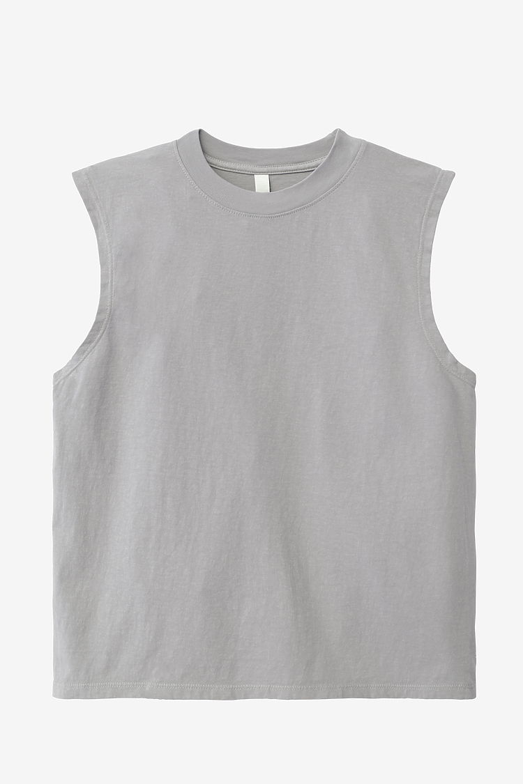 Garment Dye Muscle Tank Silver Mist FLAT