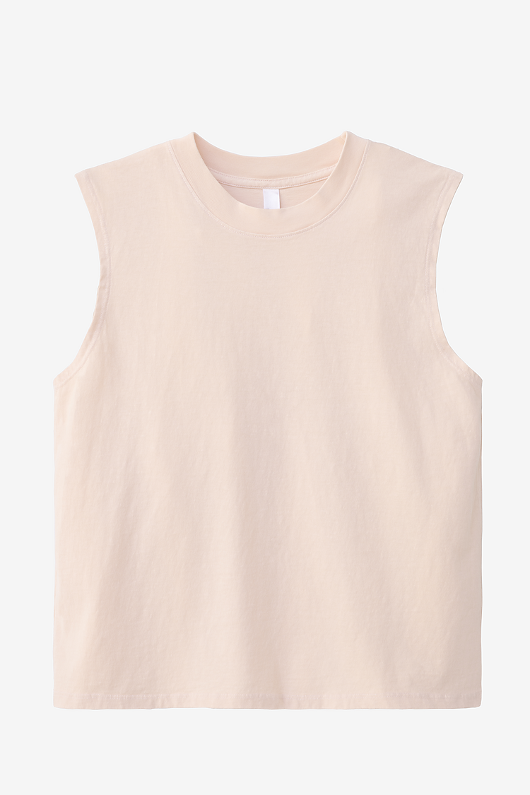 Garment Dye Muscle Tank SEASHELL PINK FLAT