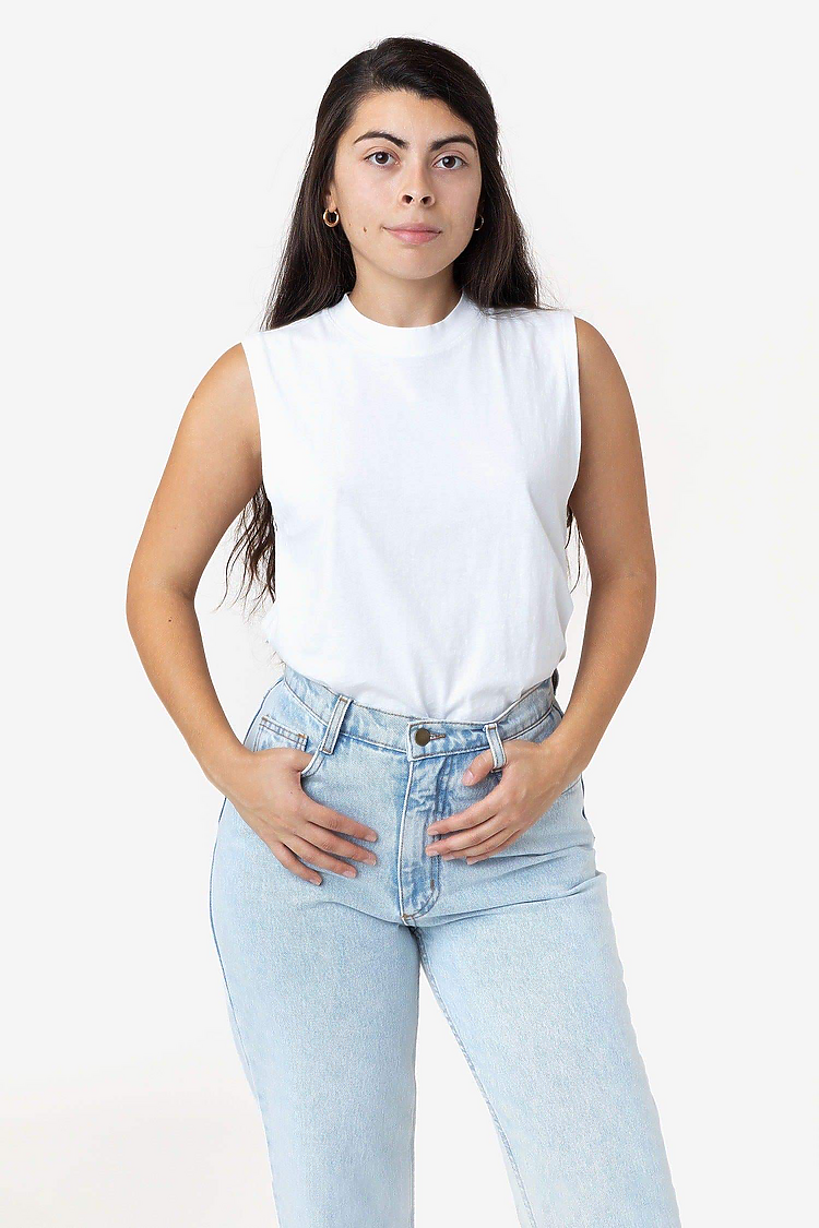 Garment Dye Muscle Tank White