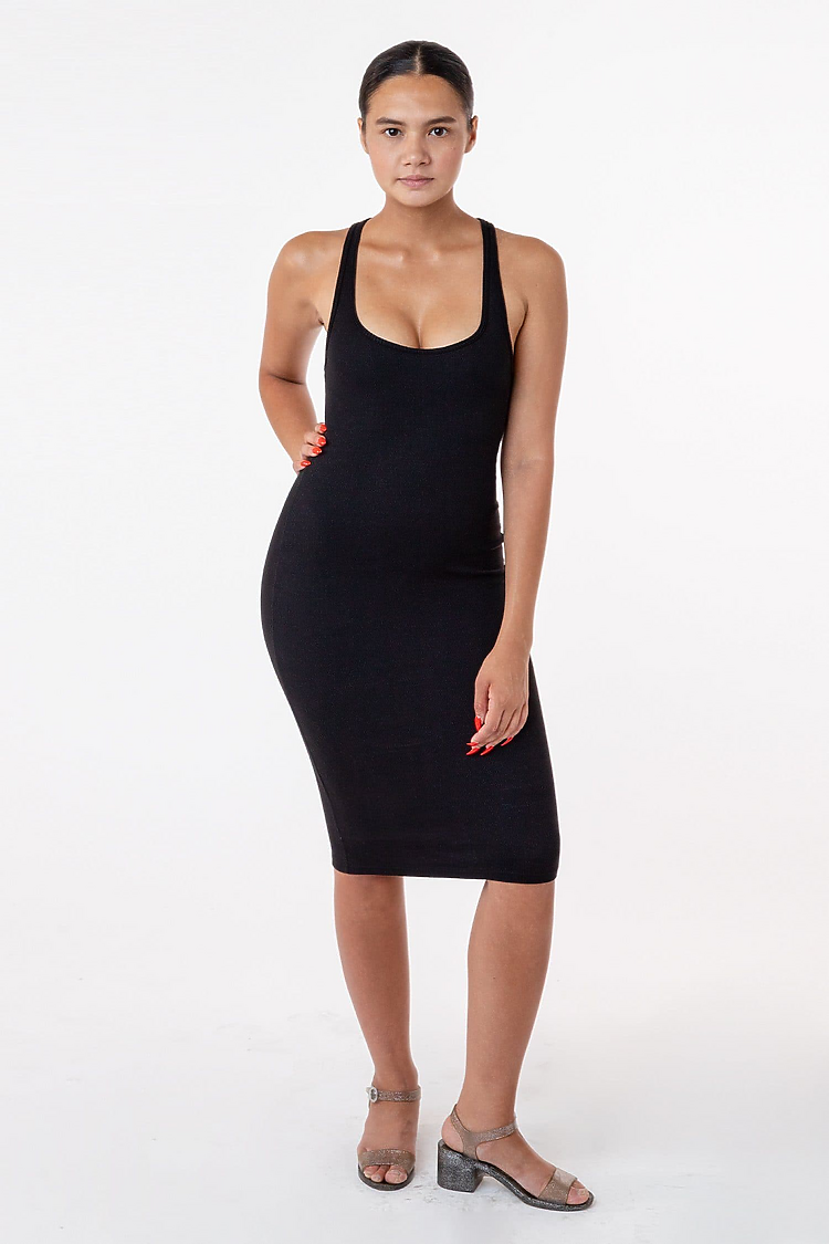 Hvy Spdx Rib Racerback Dress Black