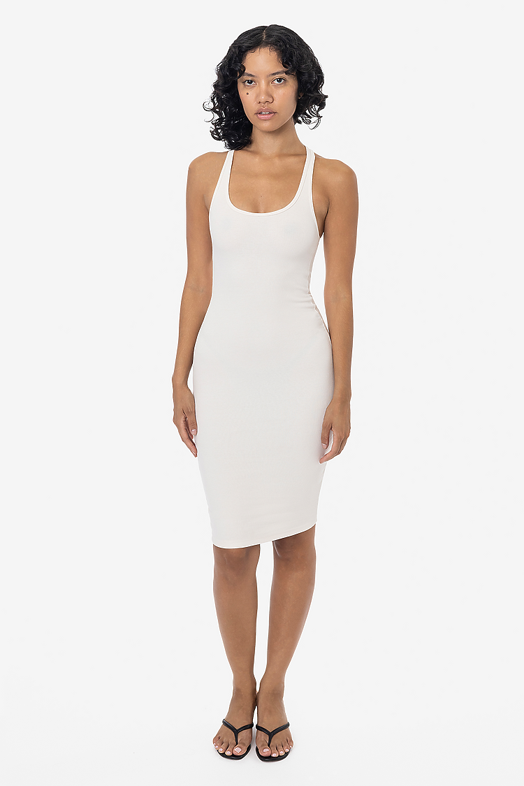 Hvy Spdx Rib Racerback Dress Creme