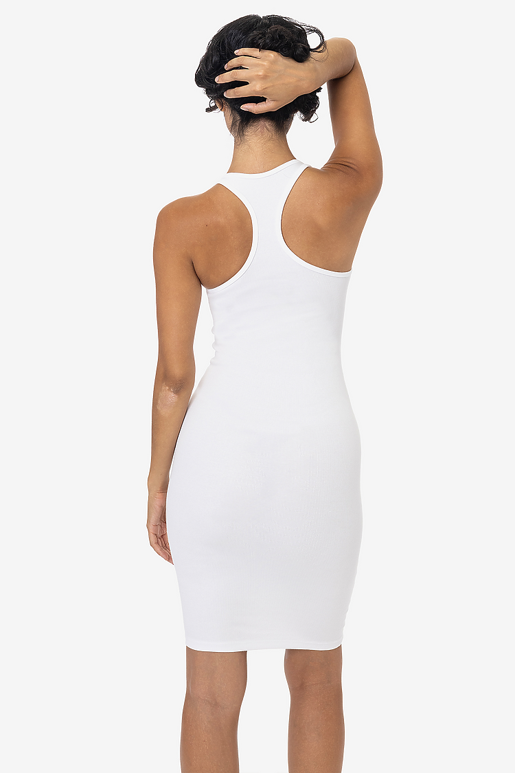 Hvy Spdx Rib Racerback Dress White