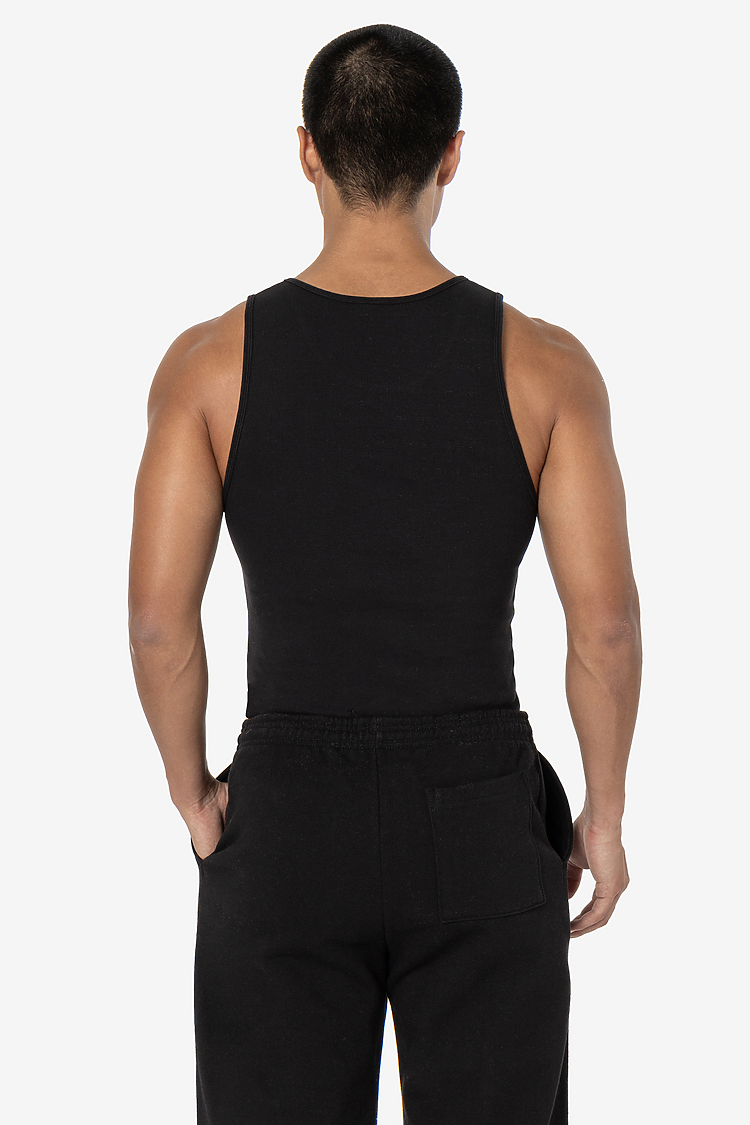 2x1 Cotton Spandex Rib Tank Black