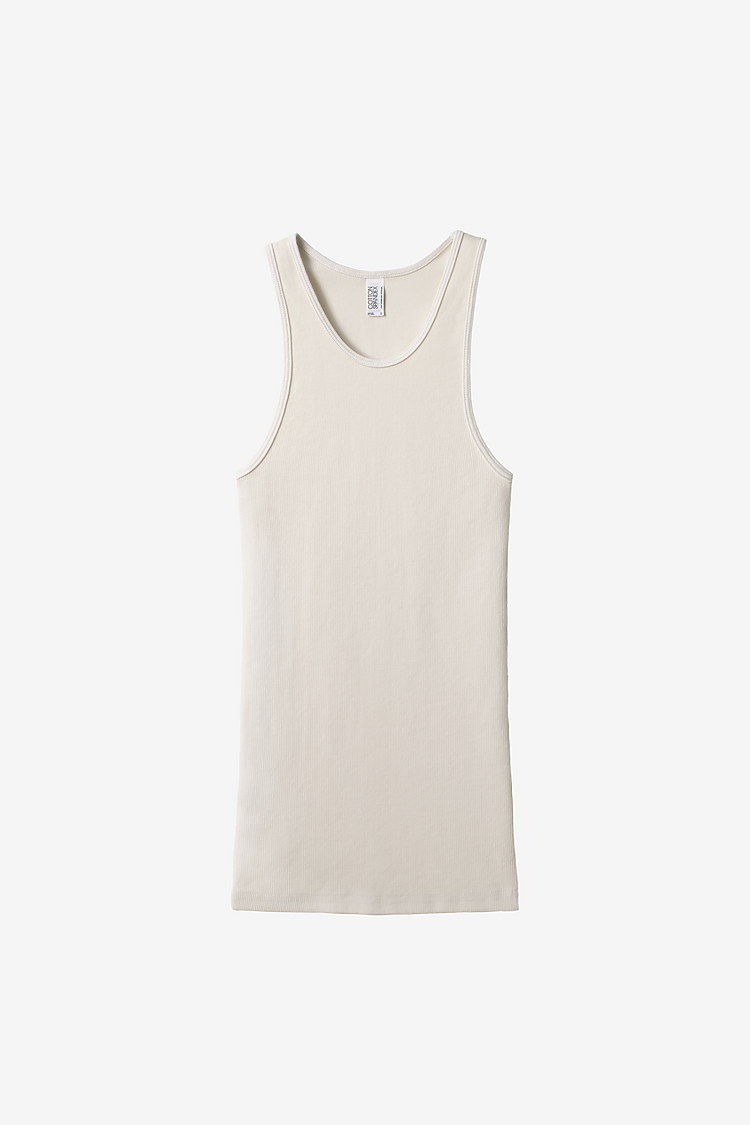 2x1 Cotton Spandex Rib Tank Creme