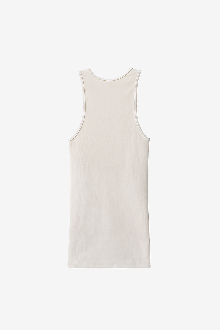 2x1 Cotton Spandex Rib Tank Creme