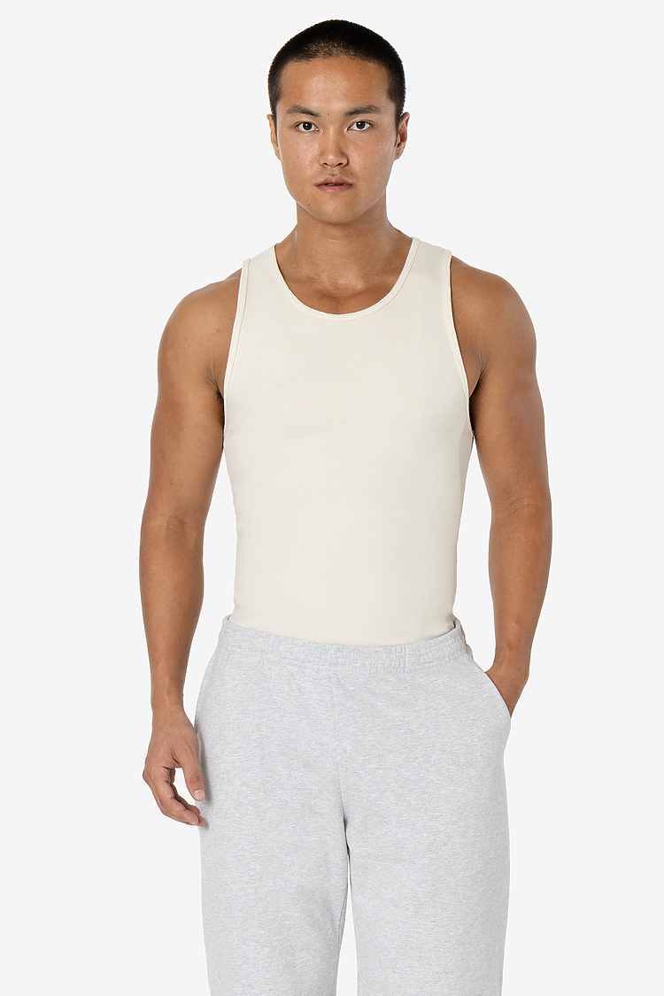 2x1 Cotton Spandex Rib Tank Creme