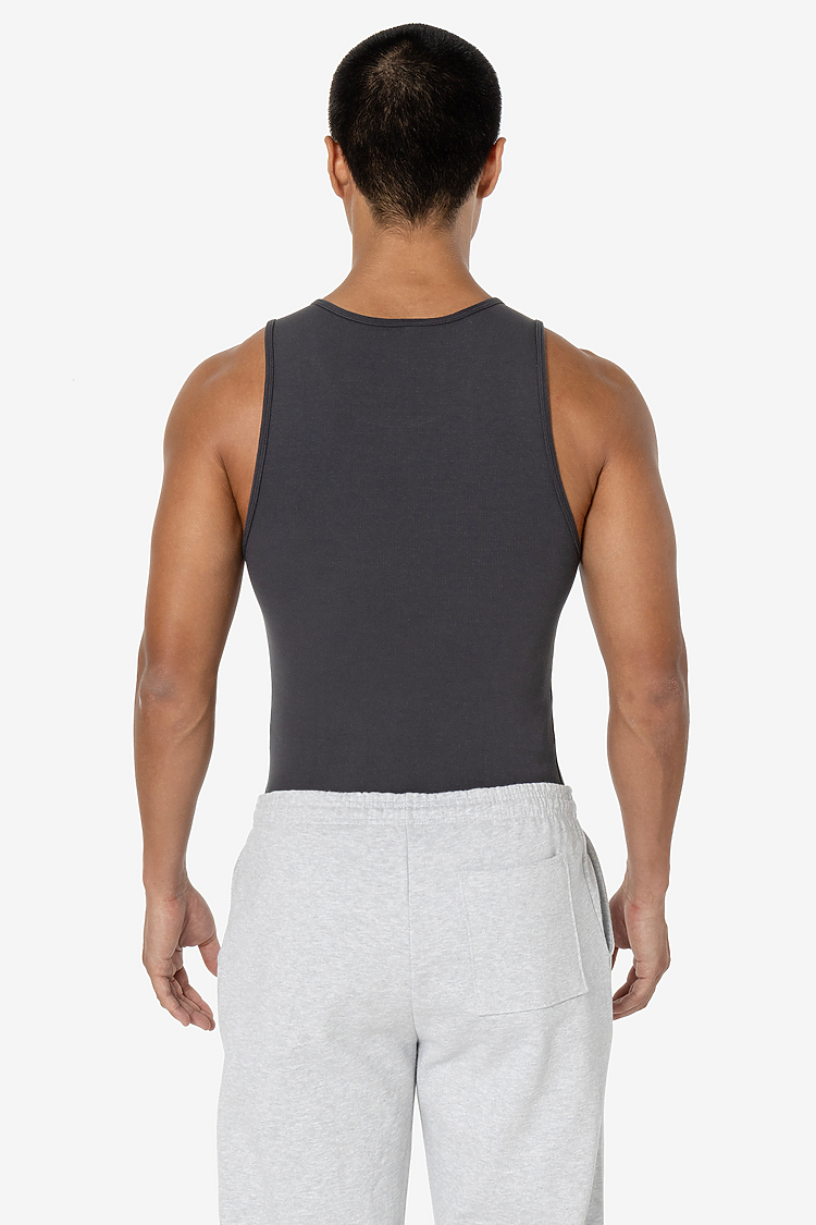 2x1 Cotton Spandex Rib Tank Dolphin Blue