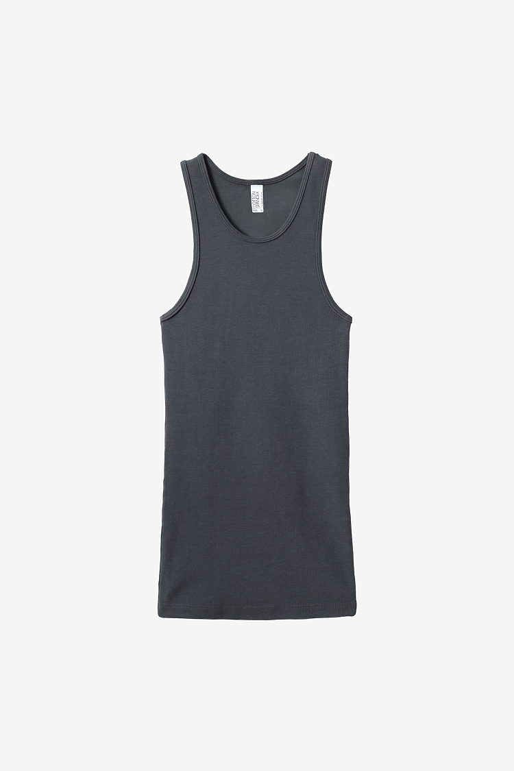 2x1 Cotton Spandex Rib Tank Dolphin Blue