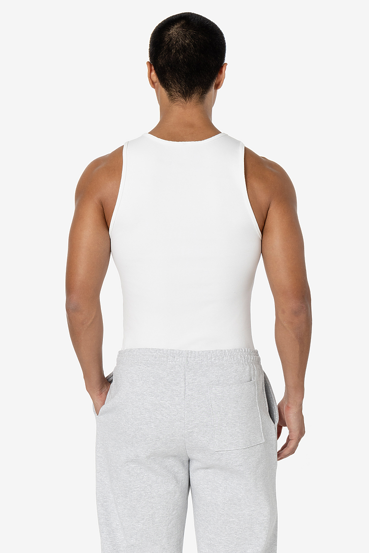 2x1 Cotton Spandex Rib Tank White