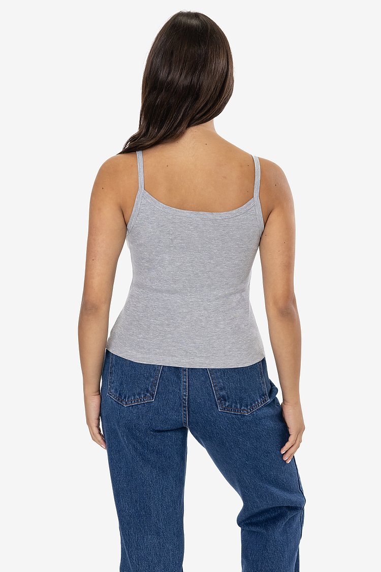 Baby Rib Spaghetti Tank HEATHER GREY