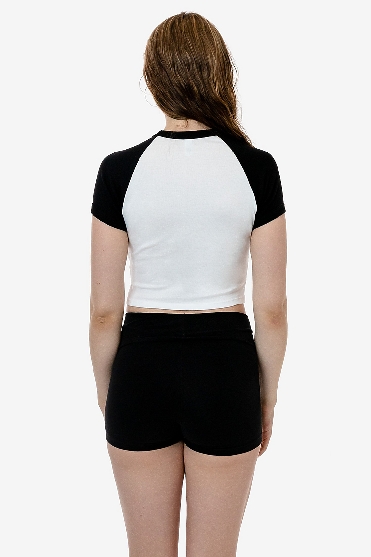 Baby Rib Short Sleeve Raglan WHITE/BLACK