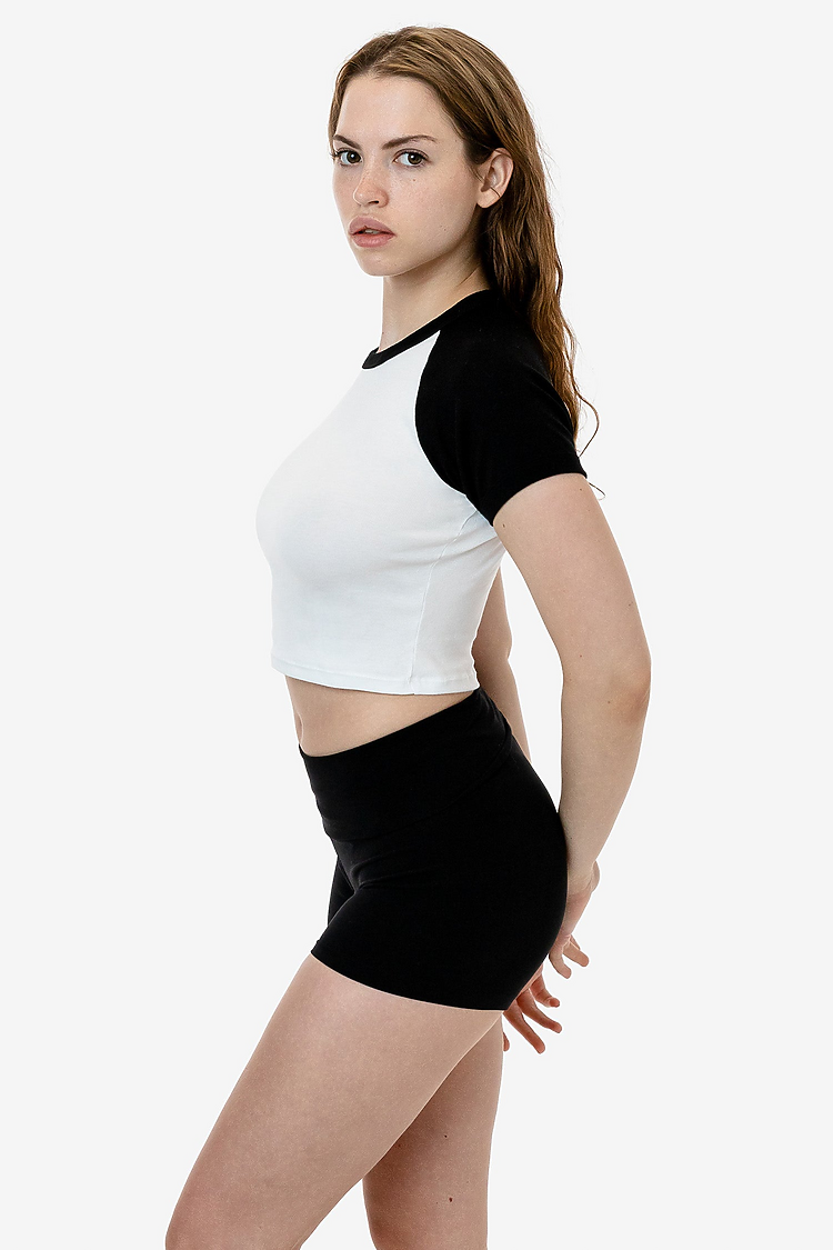 Baby Rib Short Sleeve Raglan WHITE/BLACK