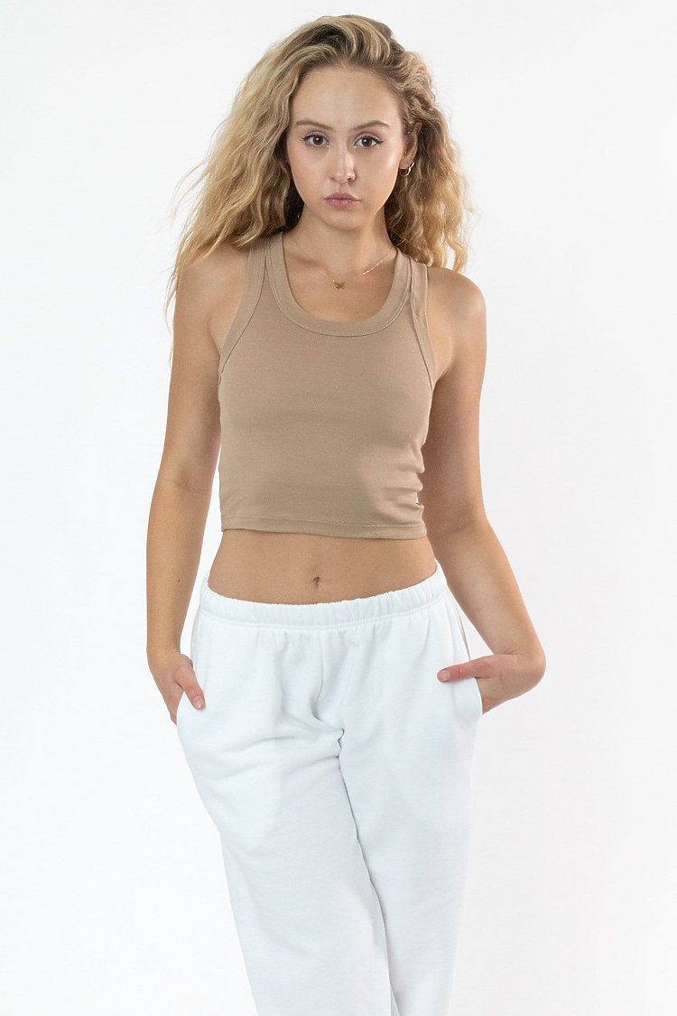 Sporty Baby Rib Crop Tank HAZELNUT