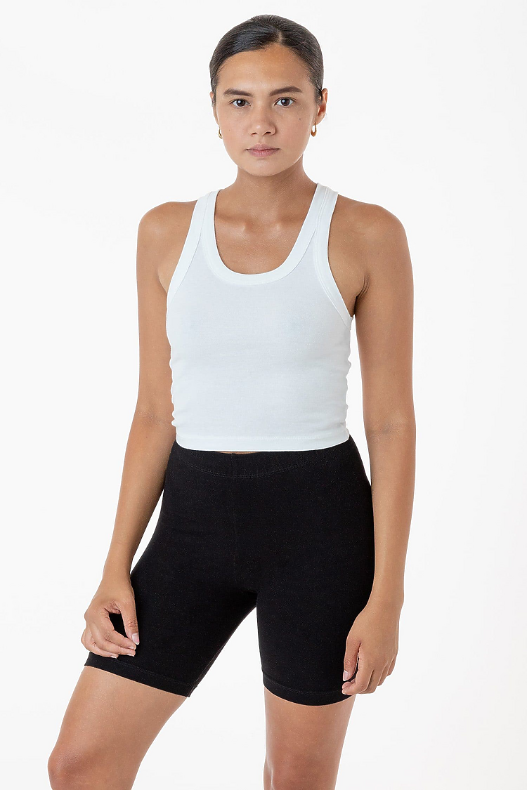 Sporty Baby Rib Crop Tank White