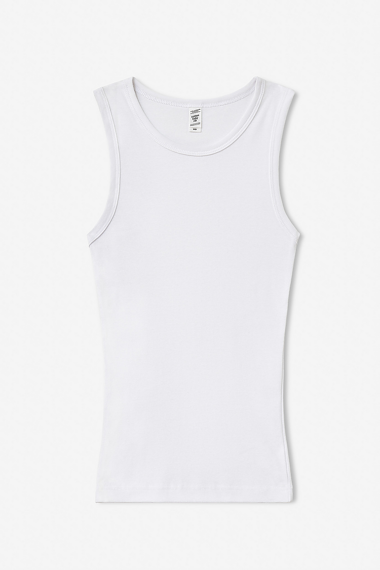 Baby Rib Tank Top White