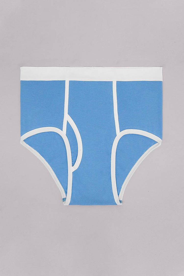 Baby Rib Brief Baby Blue/White