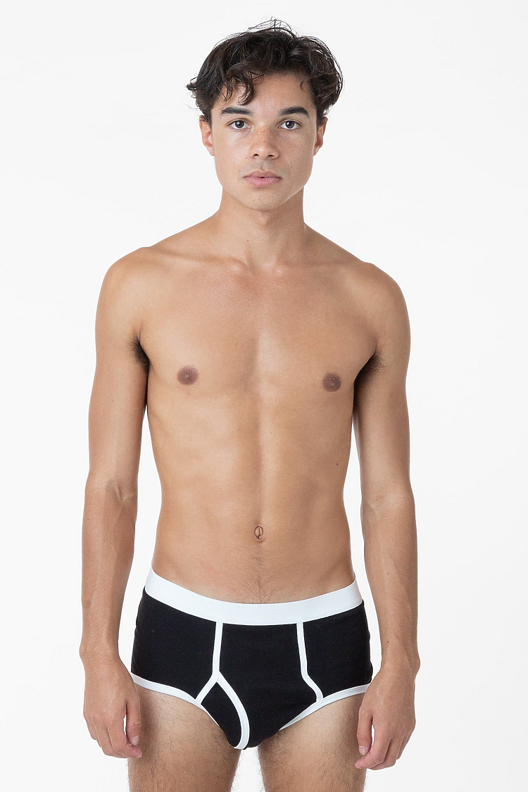 Baby Rib Brief Black/White