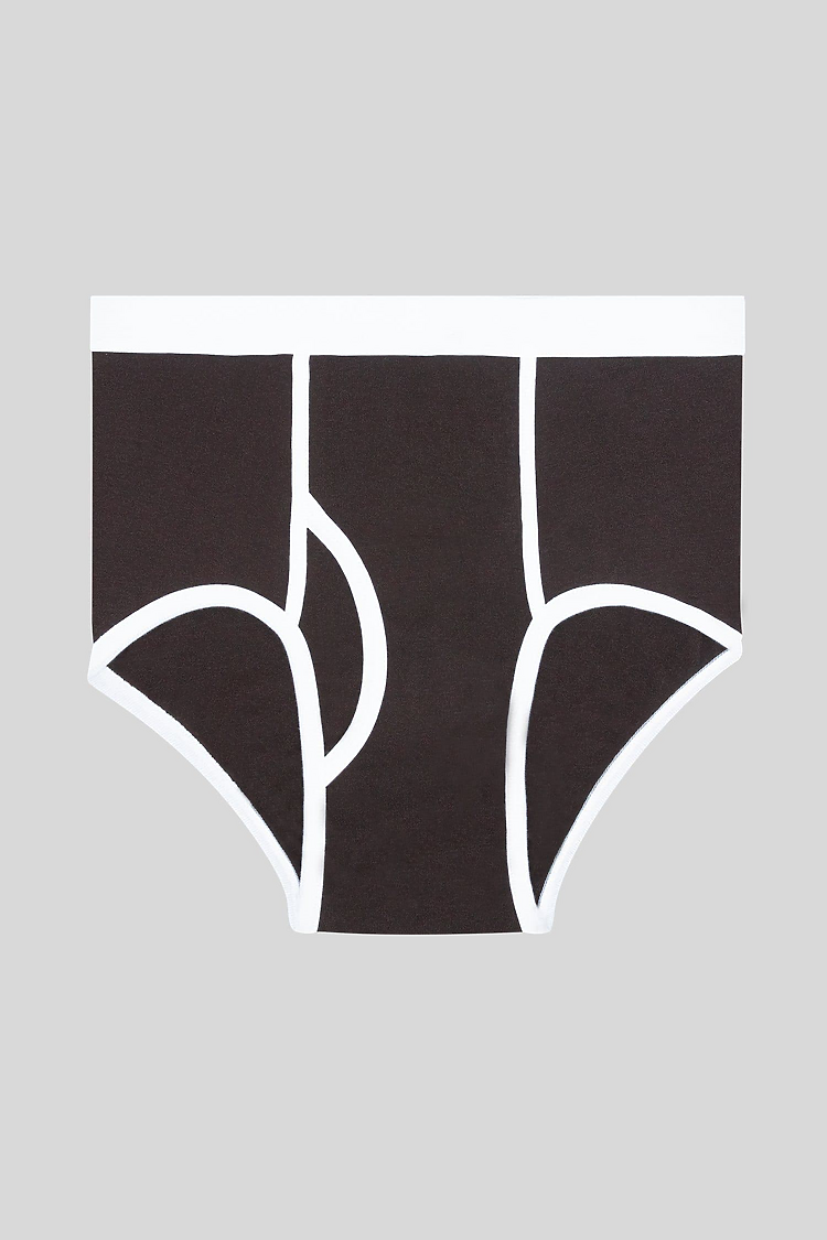 Baby Rib Brief Brown/White