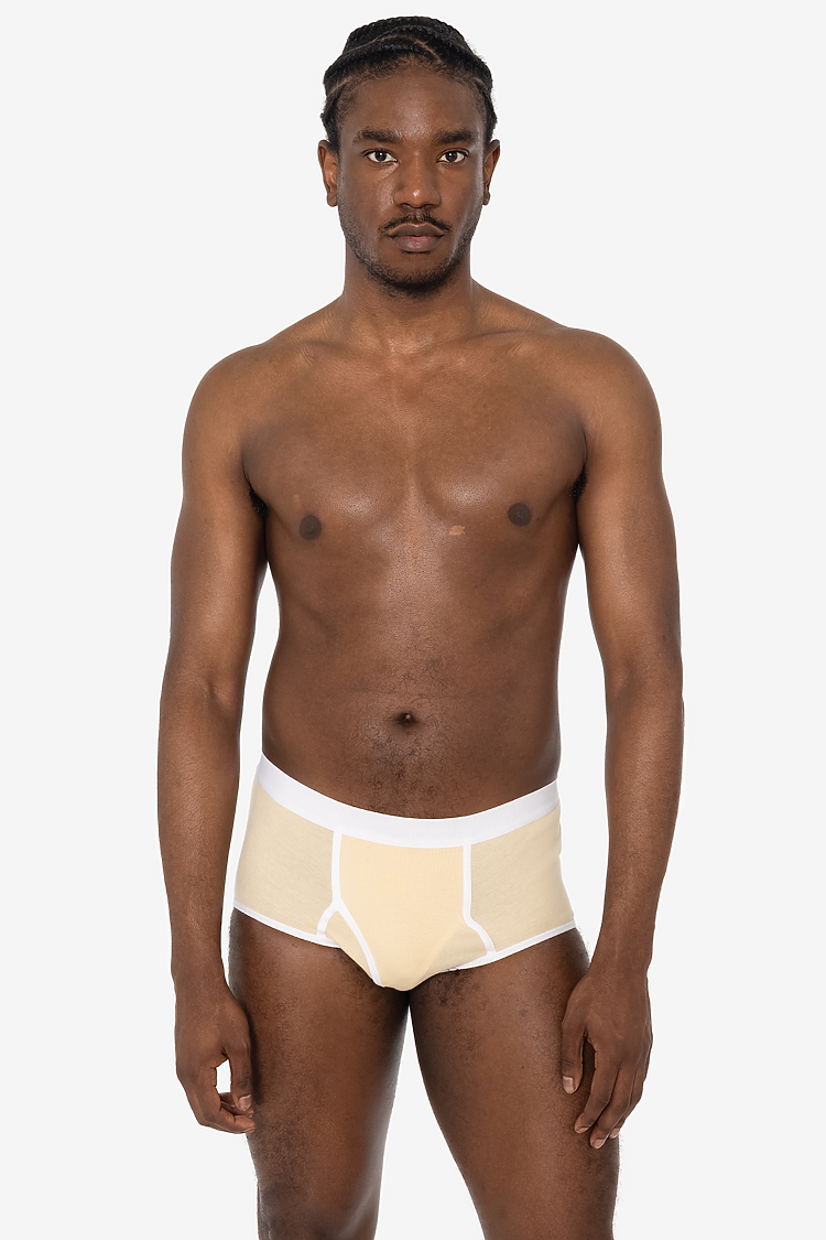 Baby Rib Brief Creme/White