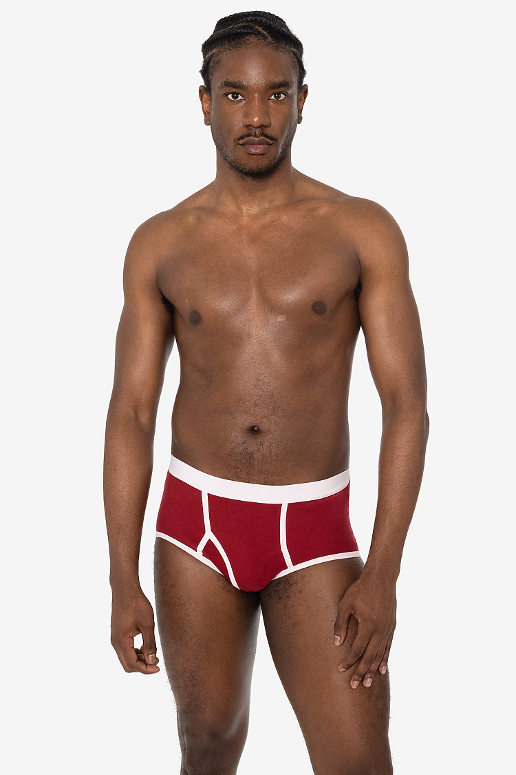 Baby Rib Brief Cranberry/White