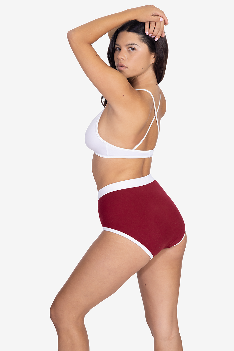 Baby Rib Brief Cranberry/White