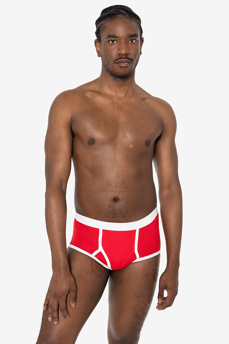 Baby Rib Brief Red/White
