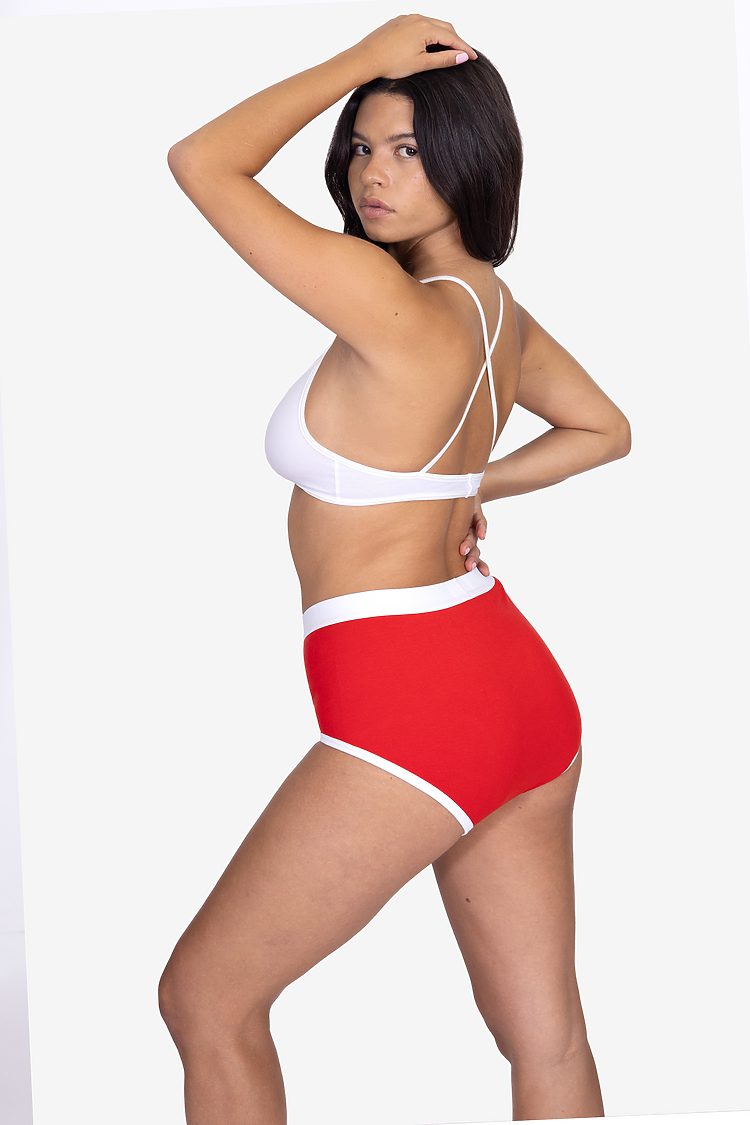 Baby Rib Brief Red/White