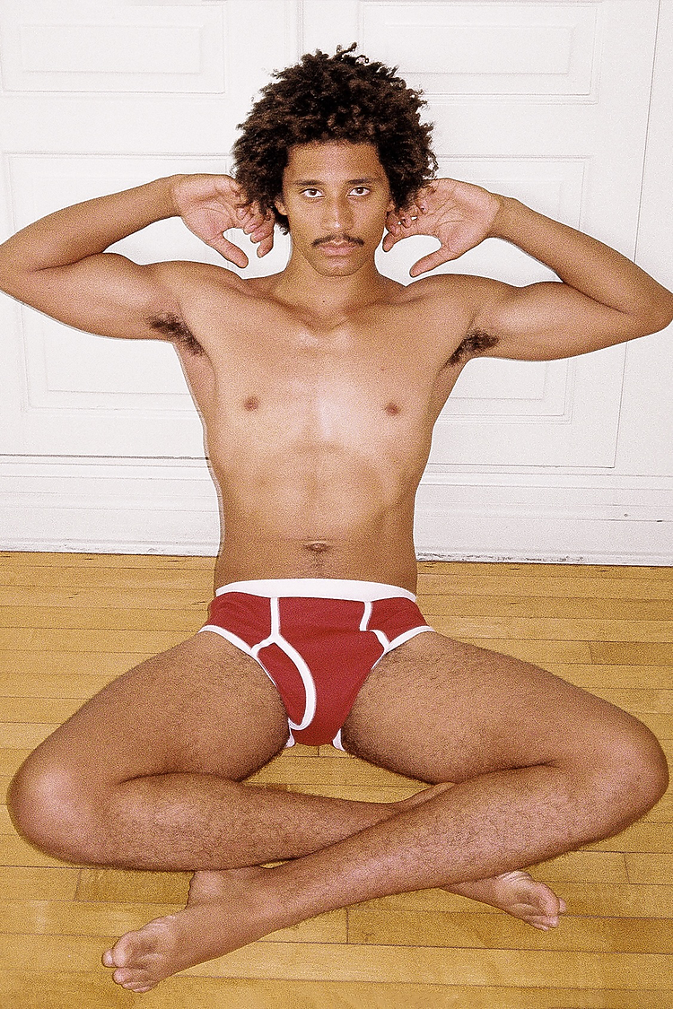 Baby Rib Brief Red/White